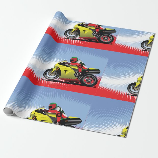Papel De Presente Papel Amarelo de Moldagem de Motociclos (Desenrolado)