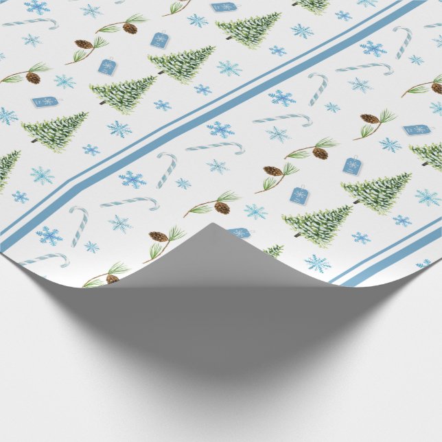 Papel De Presente Papel Azul de Embalagem de Natal (Ponta)