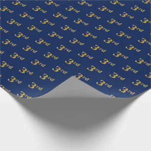 Papel De Presente Papel Azul, Faux Dourado 3rd (Third) Event Wraping