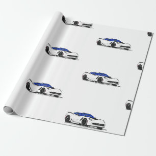 Papel De Presente Papel branco de enrolamento de corvetas C7