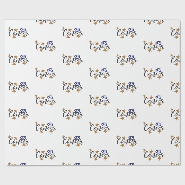 Papel De Presente Papel branco de enrolamento de sinais de cancer es (Aberto)