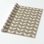 Papel De Presente Papel branco de enrolamento Dourado do Ornamentado<br><div class="desc">Belo e Dourado Ornamentado White Floral Wrappaper</div>