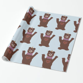 Papel De Presente Papel brilhante Bear Presente de Bear Bear