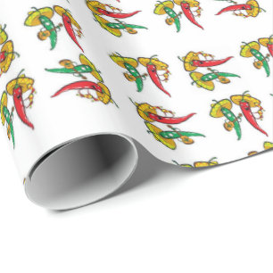 Papel De Presente Papel Brilhante De Envolvimento De Pimentões Verme