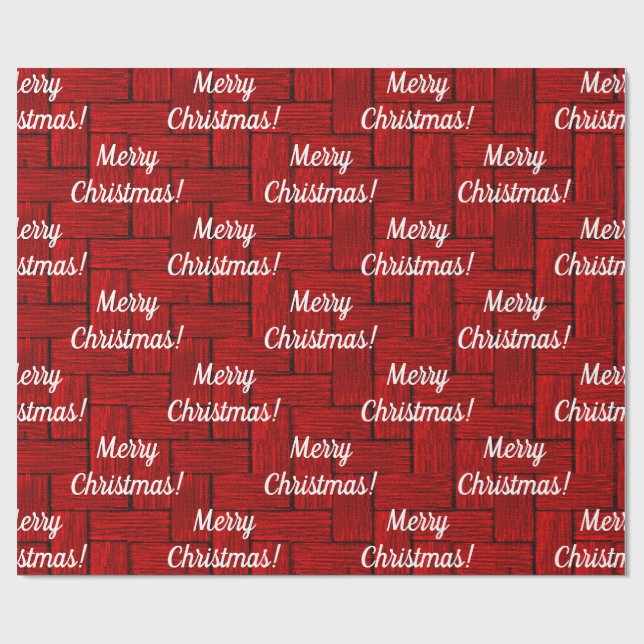 Papel De Presente Papel Brilhante de moldagem de Natal Vermelho (Aberto)