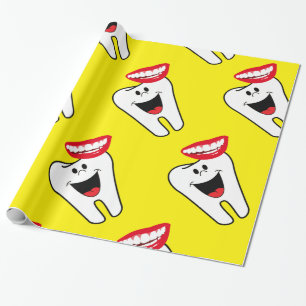 Papel De Presente Papel Brilhante, Dentista Amarelo Dentista Sorriso