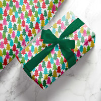 Papel Colorido Divertido Árvores de Natal