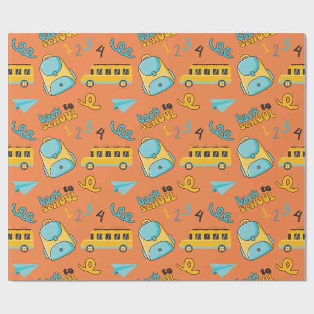 Papel De Presente Papel contínuo de enrolamento com mochila, barrame (Aberto)