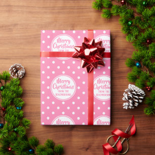 Papel De Presente Papel cor-de-rosa para enrolamento de Natal em Bol