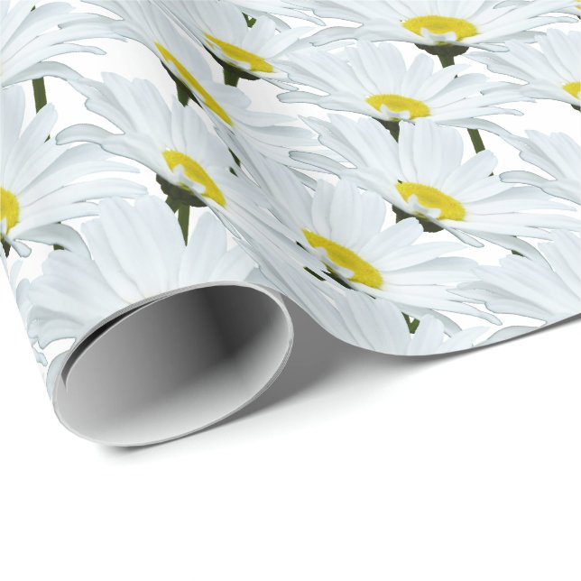 Papel De Presente Papel Daisy Wraping Paper Daisy Flower Dift (Ponta do rolo)