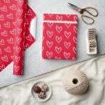 Papel De Presente Papel de Alojamento Vermelho do Coração<br><div class="desc">"Love Heart wraping paper" para aniversários,  chás de fraldas,  casamentos ou presentes de férias.</div>