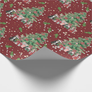 Papel De Presente Papel de árvore de Natal tradicional/clássico