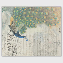 Papel de Decoupage das coisas efêmeras do pavão