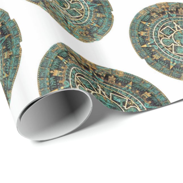 Papel De Presente Papel De Embalagem Brilhante, Aztec (Ponta do rolo)