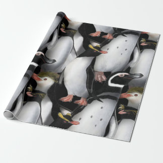 Papel De Presente Papel de embalagem colorido da família dos pinguin