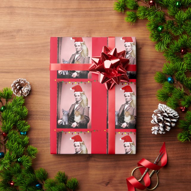 PAPEL DE PRESENTE PAPEL DE EMBALAGEM DE GATOS CHRISTMAS-ABRAHAM LINC (Presente de Natal)