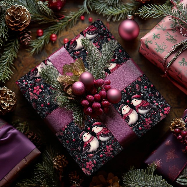 Papel De Presente Papel De Embalagem De Natal Com Pássaros (Criador carregado)