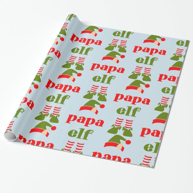 Papel De Presente PAPEL DE EMBALAGEM DE NATAL pai "PAPA ELF" (Desenrolado)