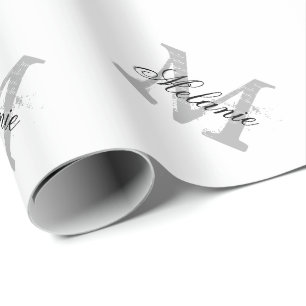 Papel De Presente Papel de embalagem monograma personalizado