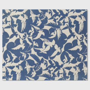 PAPEL DE PRESENTE PAPEL DE EMBALAGEM: PIGENS EM BRANCO + AZUL : 1928