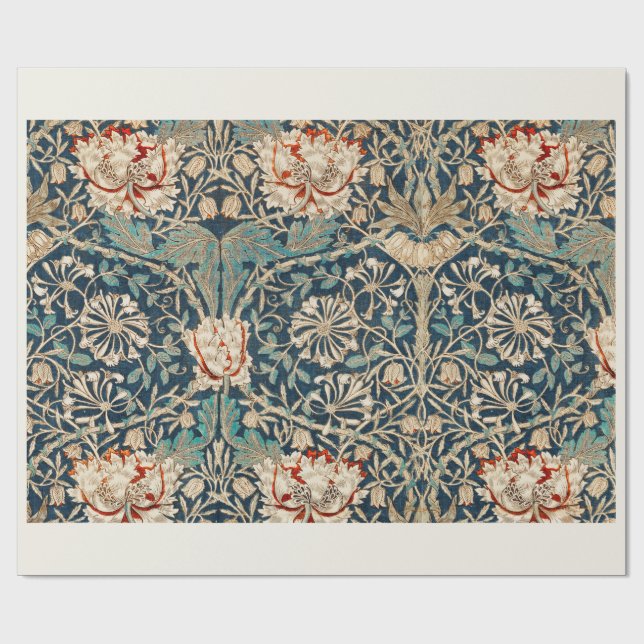 PAPEL DE PRESENTE PAPEL DE EMBALAGEM: WILLIAM MORRIS : HONEYSUCKLE (Aberto)