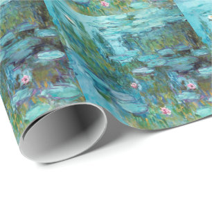 Papel De Presente Papel de emblema Claude Monet Ninfheias Água Lírio