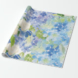 Papel De Presente Papel de emblema da flor azul-verde Hydrangea<br><div class="desc">Papel de embrulhamento de flor verde azul Hydrangea para seu casamento,  Chá de panela ou festa</div>