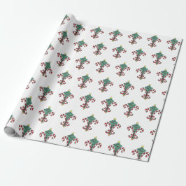 Papel De Presente Papel de embrulhamento Candy Cane Fleur de Lis