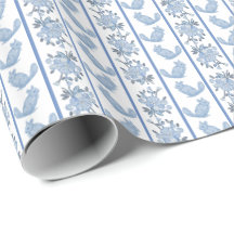 Papel de embrulhamento Chintzy Chinchilla (Azul-Ch