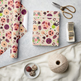 Papel De Presente Papel de embrulhamento da festa de chá de Hallowee