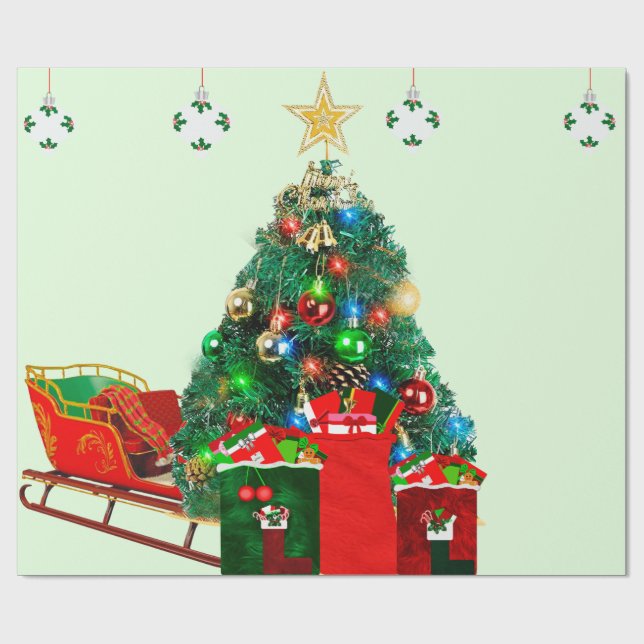 Papel De Presente Papel de embrulhamento da manhã de Natal (Aberto)