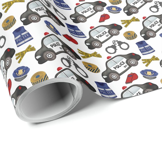 Papel De Presente Papel de embrulhamento da polícia (Ponta do rolo)