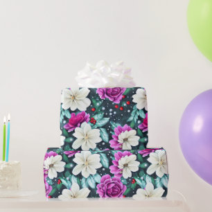 Papel De Presente Papel de embrulhamento das flores femininas, cor-d