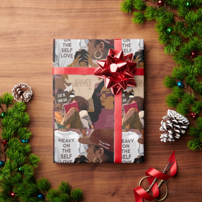Papel De Presente Papel de embrulhamento de amor próprio (Presente de Natal)