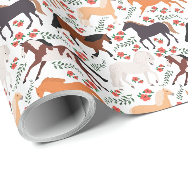 Papel De Presente Papel de embrulhamento de cavalos (Ponta do rolo)