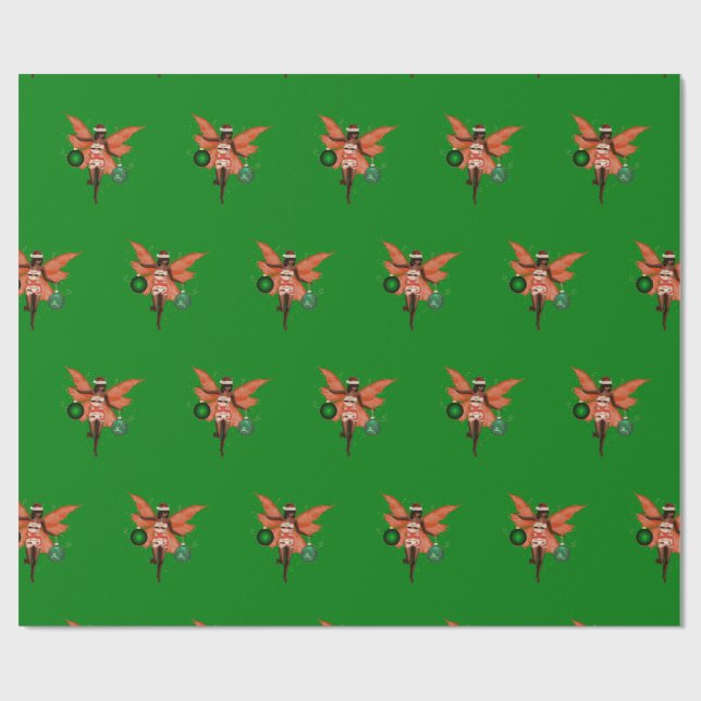 Papel De Presente Papel de embrulhamento de fadas de Natal afro-amer (Aberto)