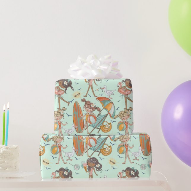 Papel De Presente Papel de embrulhamento de festas de praia (Presentes para festas)