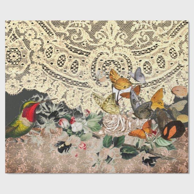 Papel De Presente Papel de embrulhamento de folhas e de folhas (Aberto)