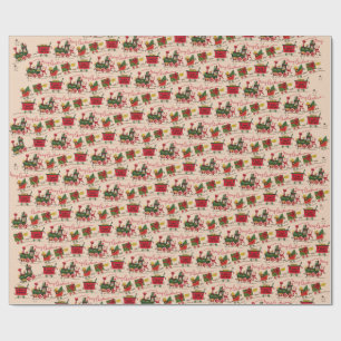 Papel De Presente Papel de embrulhamento dos comboios de Natal