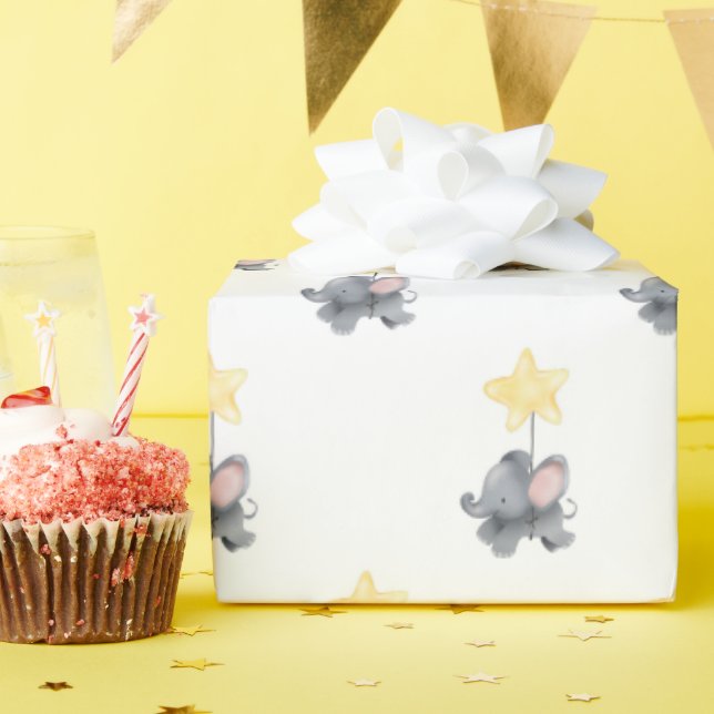Papel De Presente Papel de embrulhamento Elefante-Star Lil' (Festa de aniversário)
