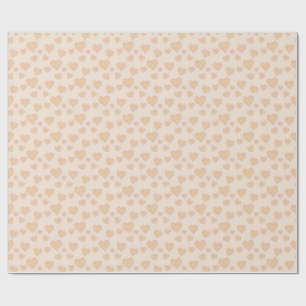 Papel De Presente "Papel de Embrulho Minimal Heart Love – Bege Aesth