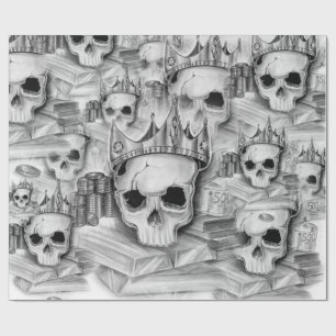 Papel De Presente Papel de Embrulho, Rolo 76cm x 180 cm caveira