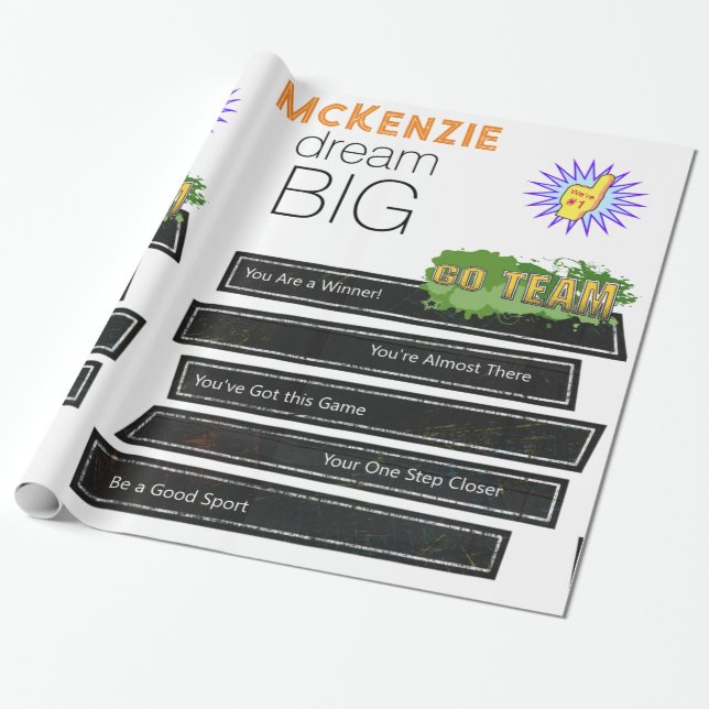 Papel De Presente Papel de empacotamento brilhante Conquista Esporti (Desenrolado)