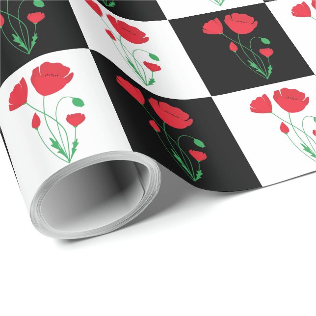 Papel De Presente Papel de empacotamento da papoula (Ponta do rolo)