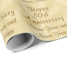 Papel De Presente Papel de empacotamento de 50 anos feliz personaliz