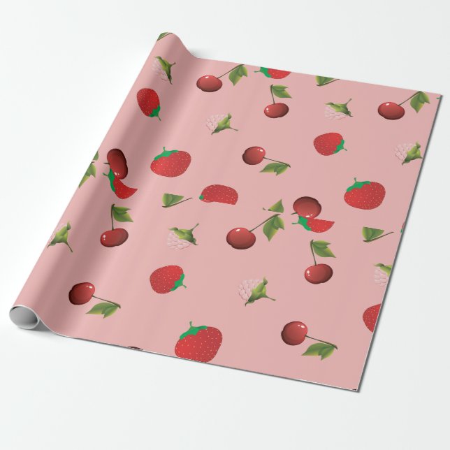 Papel De Presente Papel de empacotamento de combinação de frutas (Desenrolado)