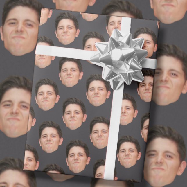 Papel De Presente Papel de empacotamento de fotos com rosto engraçad (Criador carregado)