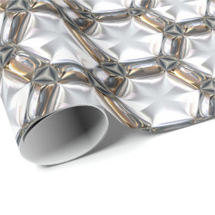 Papel De Presente Papel de empacotamento de padrão metálico Sci-Fi 4