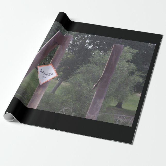 Papel De Presente Papel de empacotamento de sinais de perigo (Desenrolado)