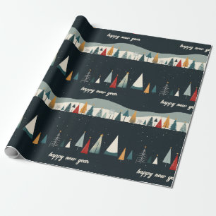 Papel De Presente Papel de empacotamento do padrão da árvore de Nata